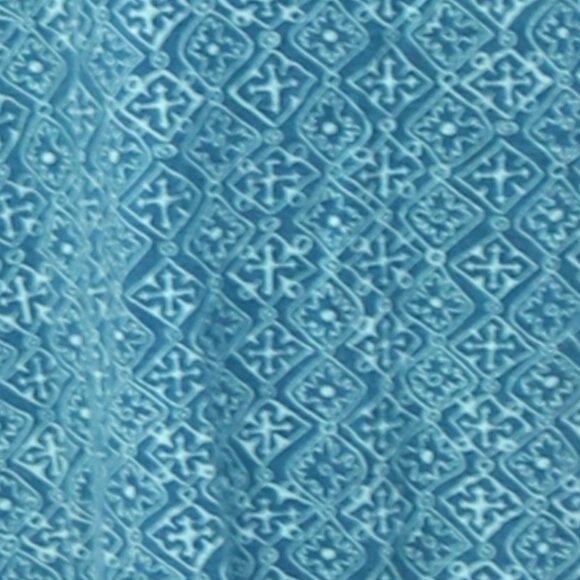 The Territory Ahead Turquoise Geometric Print Stretch Modal Cotton Midi Dress S - Picture 3 of 6